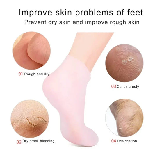 Silicone Jelly Socks | Box Packed | Ultra-Moisturizing Gel Foot Care Protector